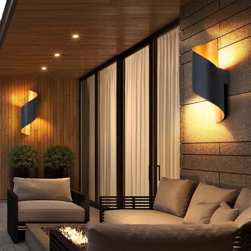 Conch Spiral Outdoor Wall Light Modern LED Exterior Fixture