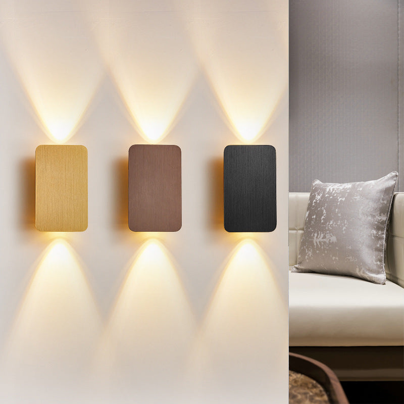Contemporary Rectangular Wall Light With Metal Finishes