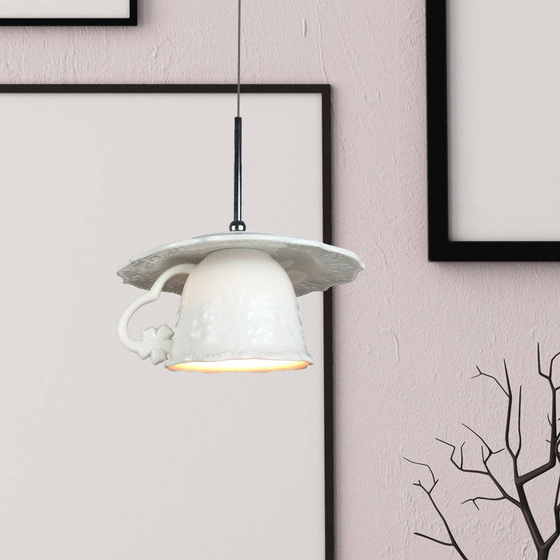 Nordic Ceramic LED Pendant Light With Ambient Glow