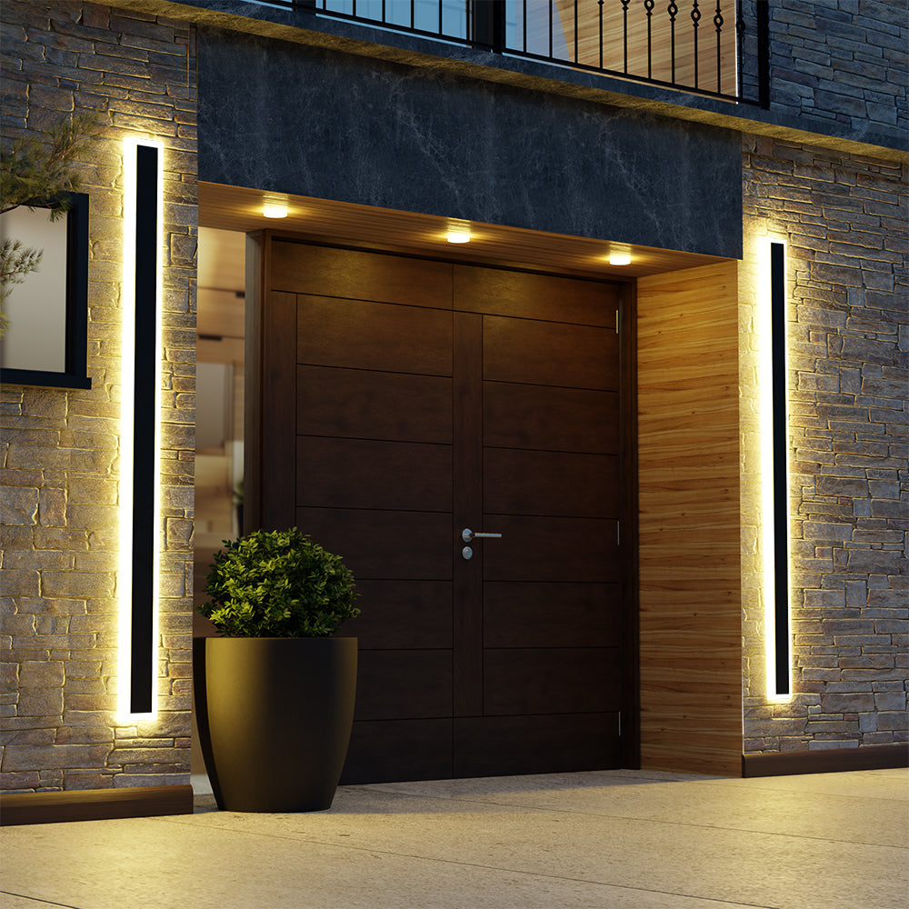 Linear Outdoor Wall Light LED With Matte Black Finish
