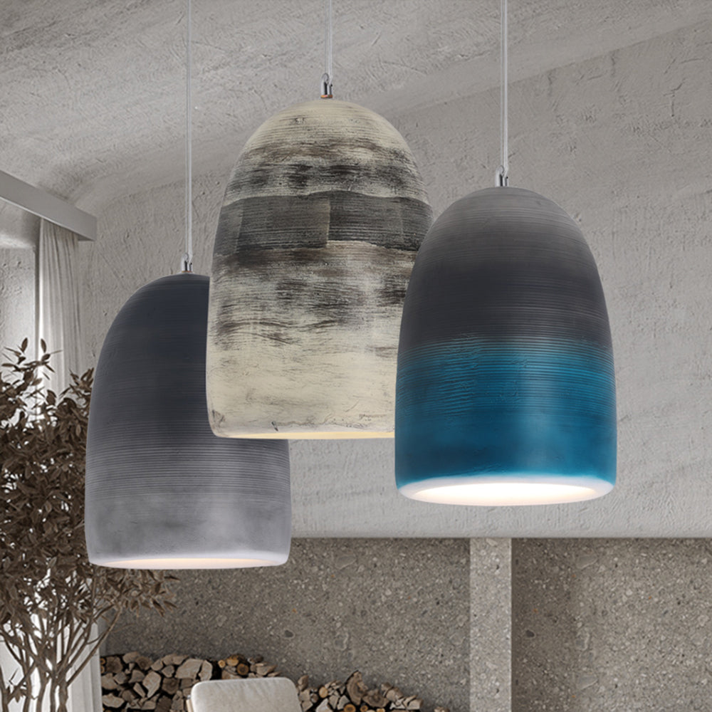 Arisha Rock Art Deco Pendant Light Three Color Finish