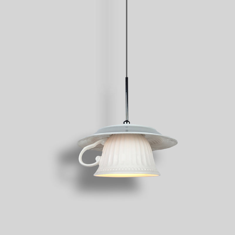 Nordic Tea Cup Ceramic Pendant Light For Ambient Living Room