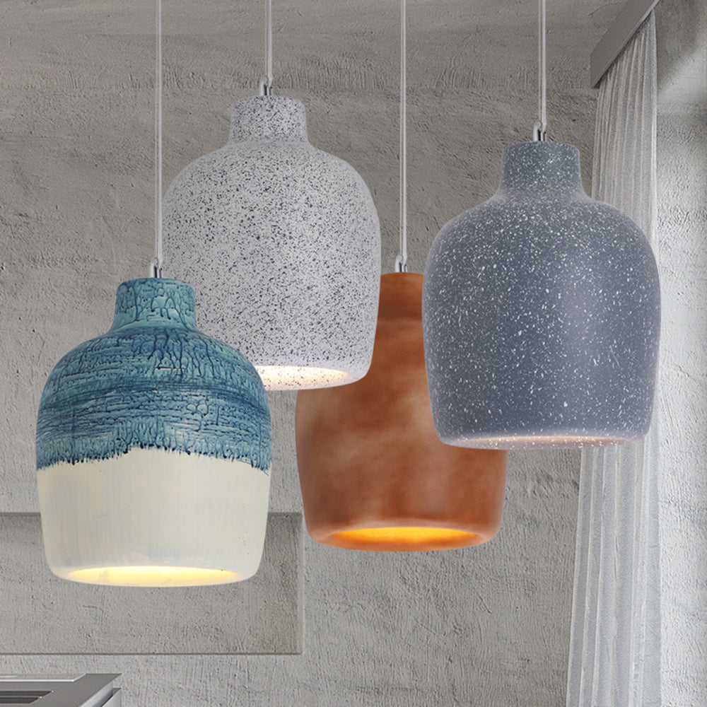 Suspension En Résine Forme Bocal Wabi Sabi, Éclairage Ambiant Doux