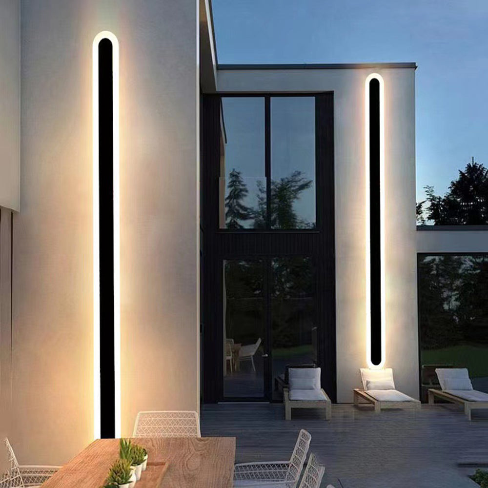 Minimalist Linear Oval Outdoor Wall Light Waterproof