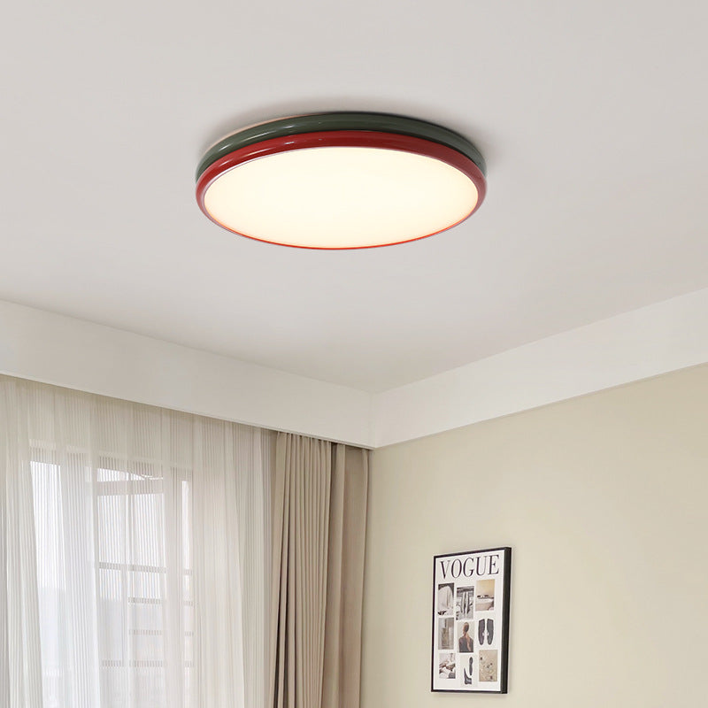 Red Modern LED Flush Mount Ceiling Light For Living Room And Bedroom