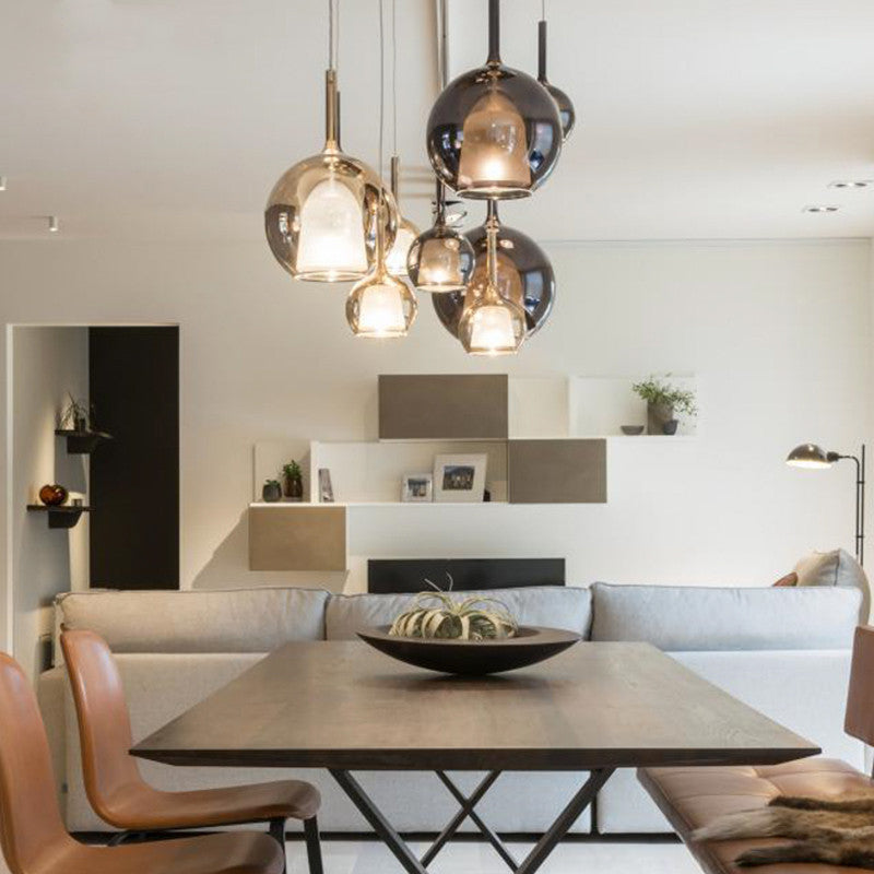 Elegant Glass Globe Pendant Light For Dining Room