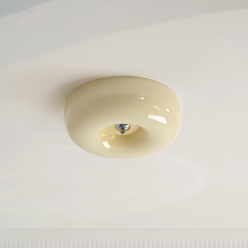 Cream Glass Ceiling Light For Bedroom And Living Spaces