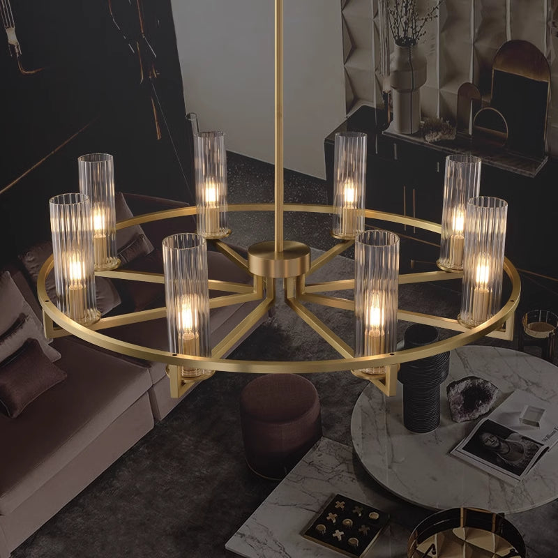 Modern Glass And Metal Pendant Light With Warm Glow