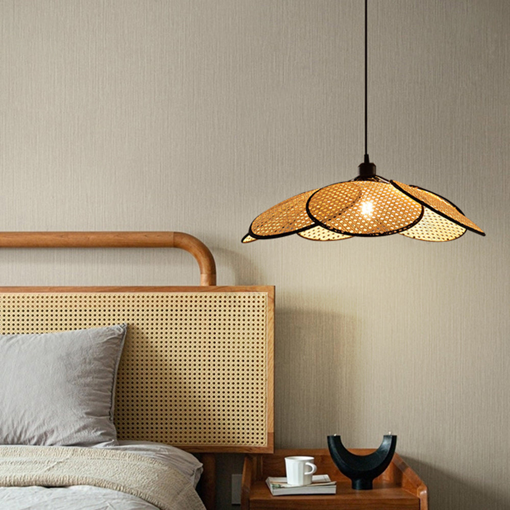 Wabi Sabi Rattan Pendant Light With Willow Weave