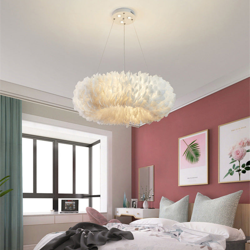 Feather Pendant Light With Led Even Lighting