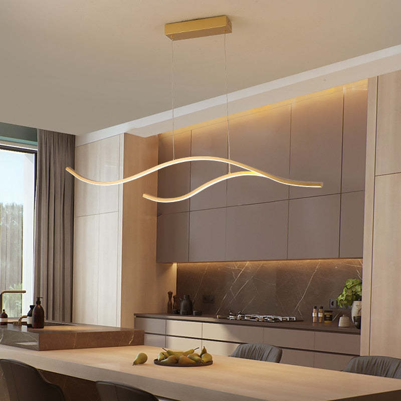 Two Color Modern Wave Pendant Light For Ambient Glow