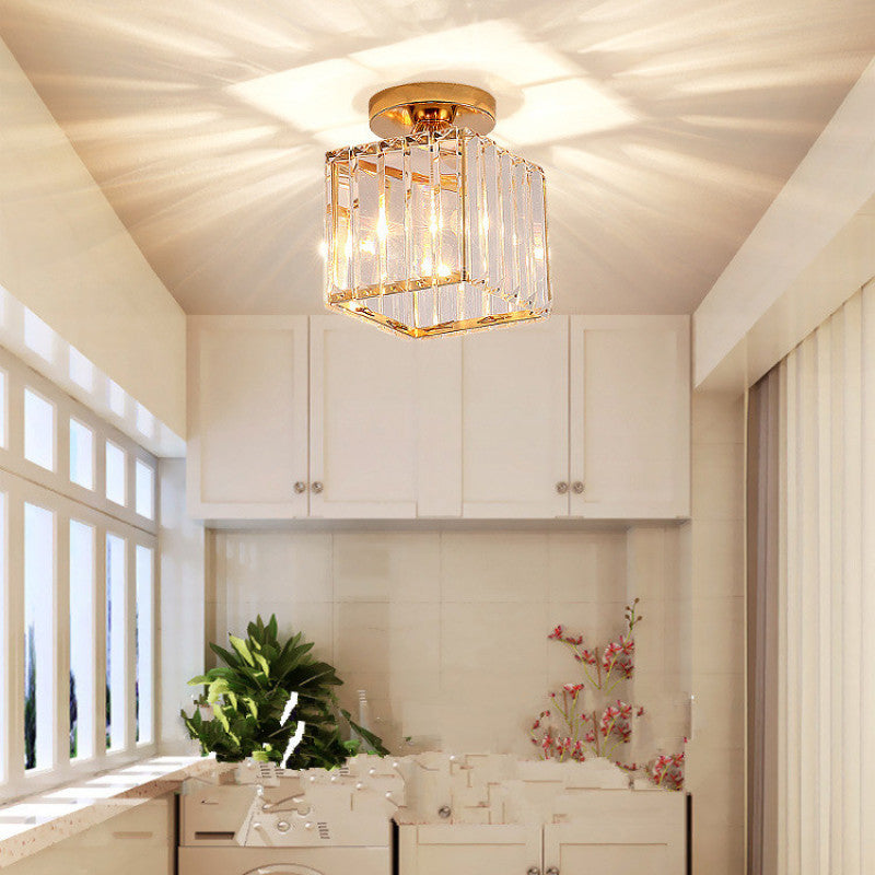 Crystal Metal Flush Mount Ceiling Light With Three Colour Temperatures