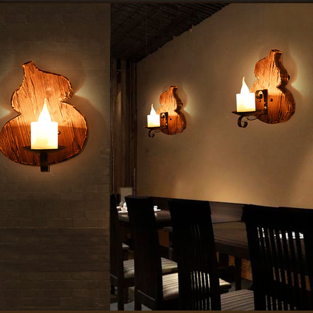 Timberline Fusion Wood And Metal Wall Light Vintage Dining Sconce