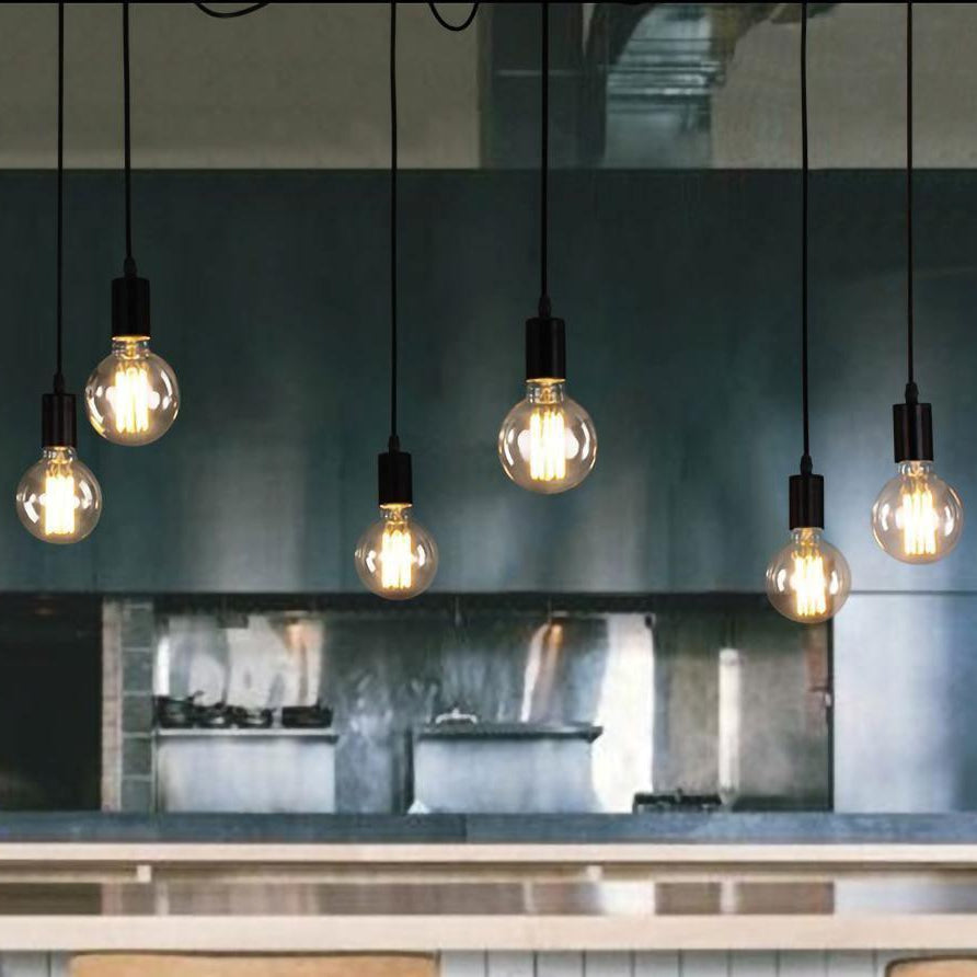 Retro Country LED Spider Chandelier in Black and White