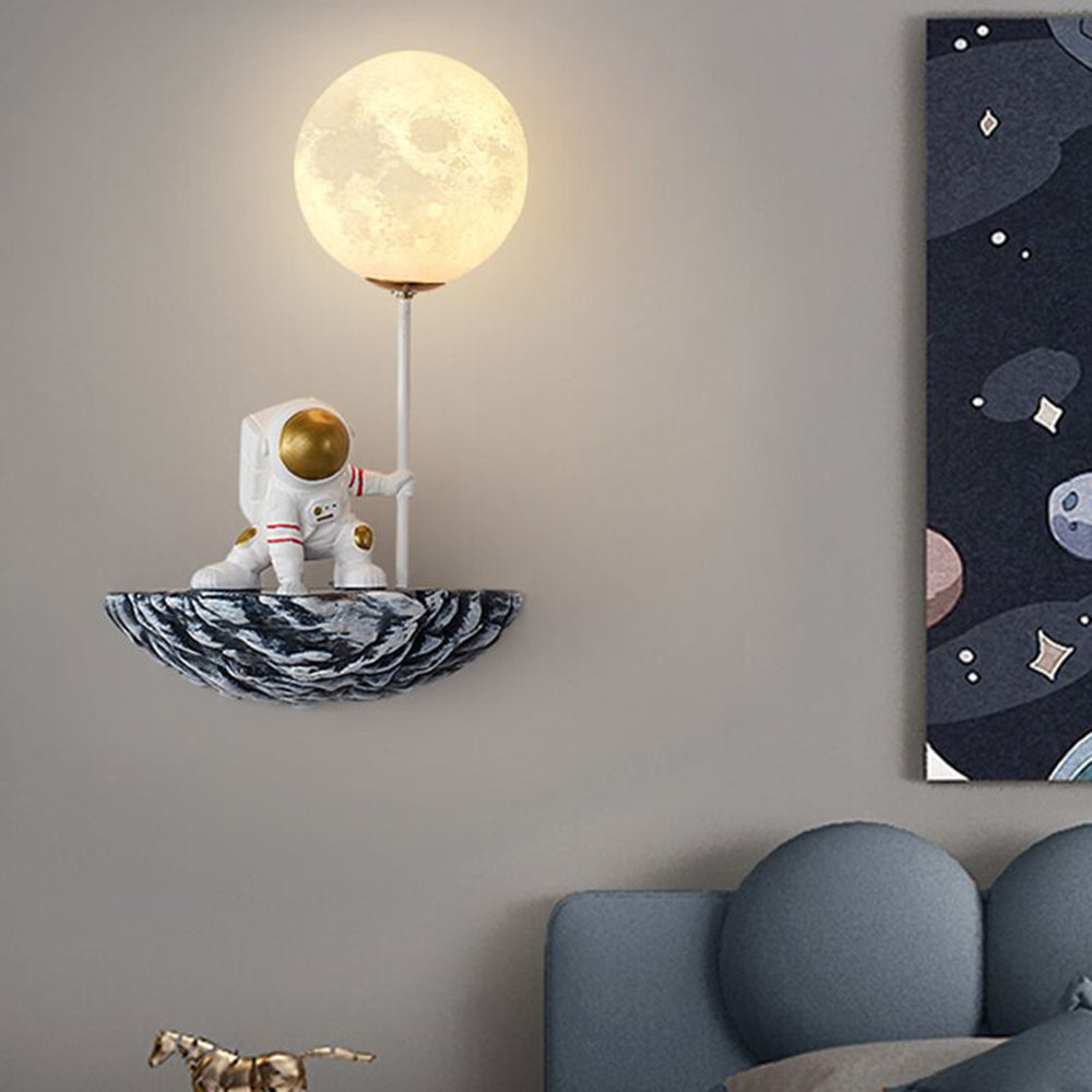 Astronaut Glass Wall Light White And Blue