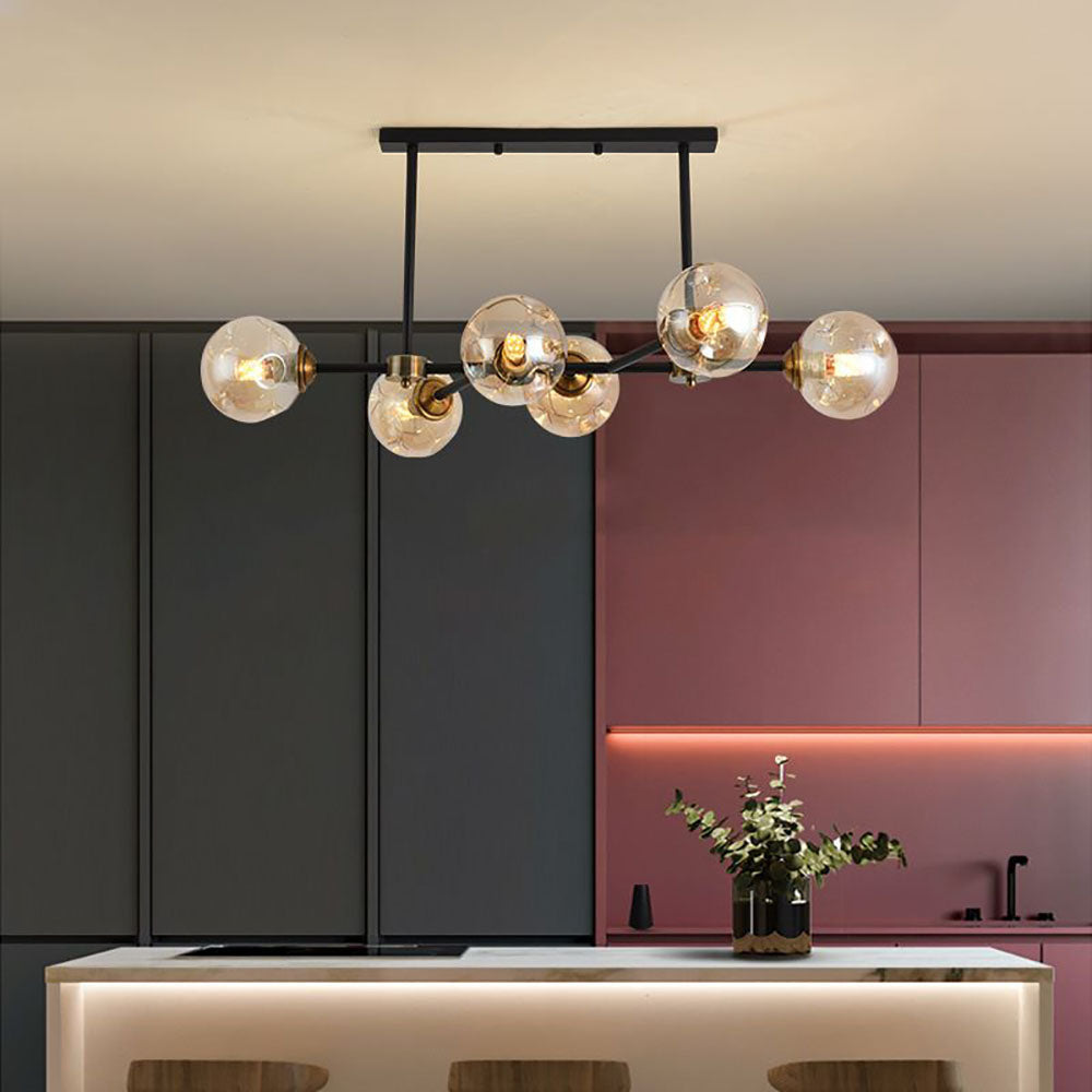 Amber Glass Bubble LED Pendant Light for Ambient Glow