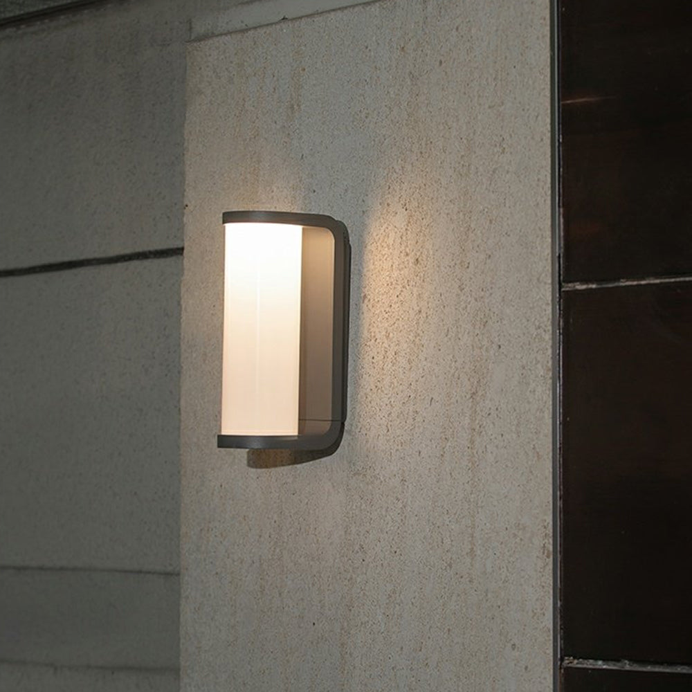 Cylindrical Metal Outdoor Wall Light Black LED Compatible