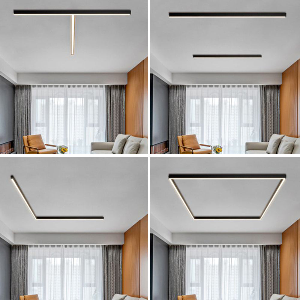 Sleek Black Linear Ceiling And Wall Light