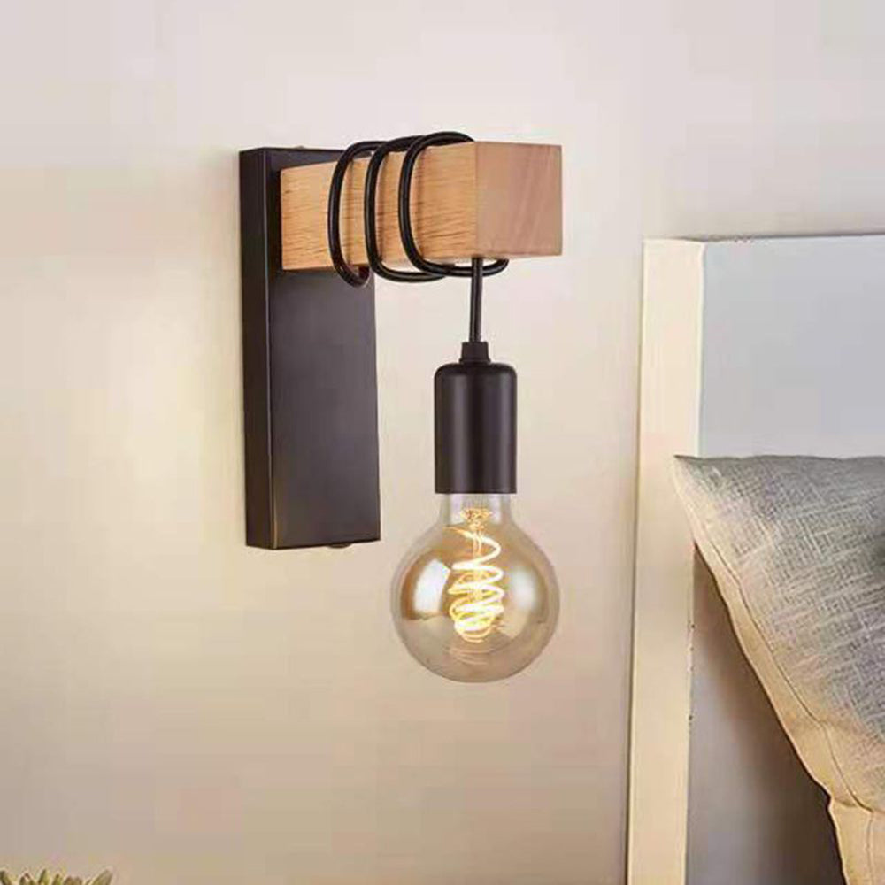 Aurora Industrial Wall Lamp Black And White Metal For Living Room