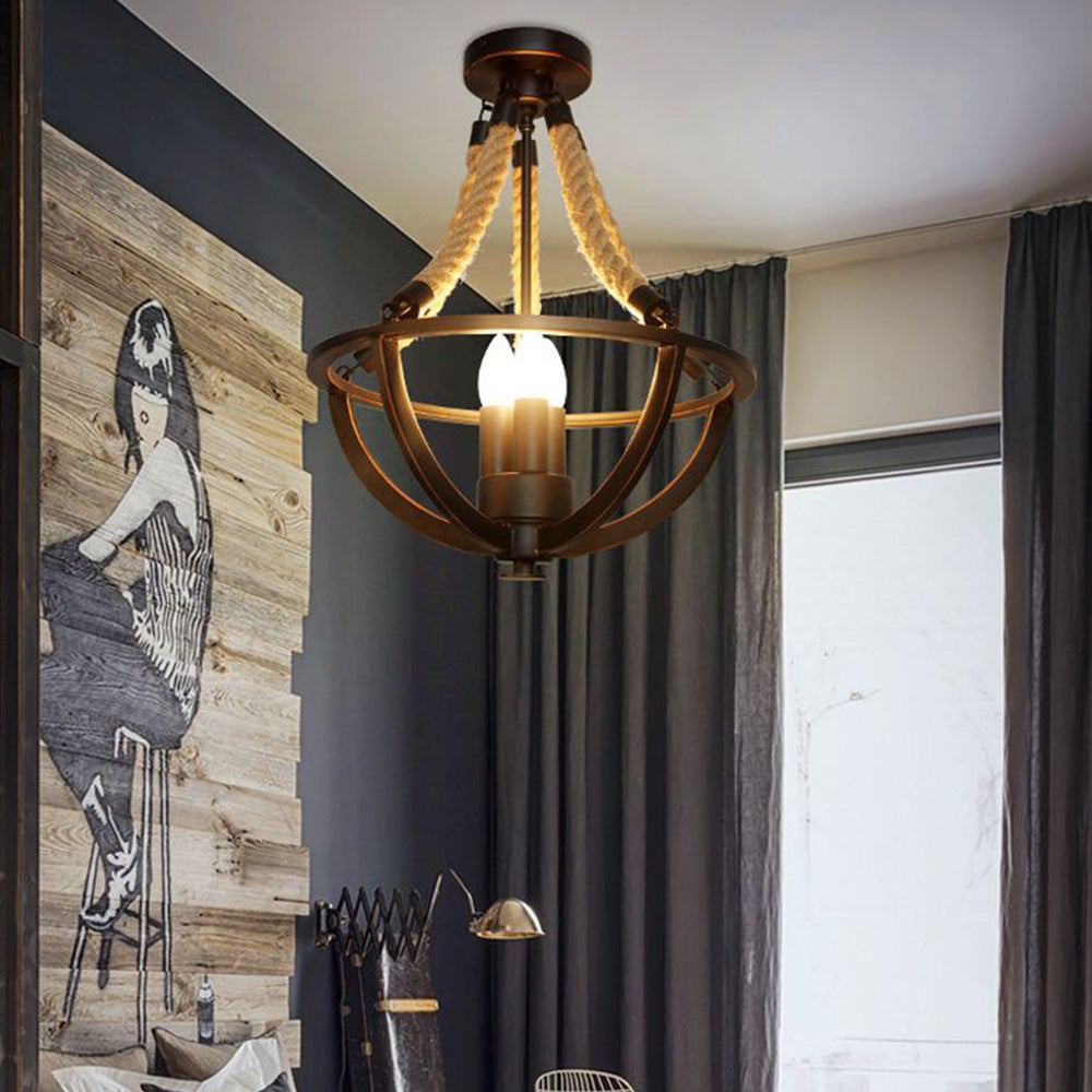 Elegant Black Vintage Rustic Swag Pendant Lamp Adds Charm