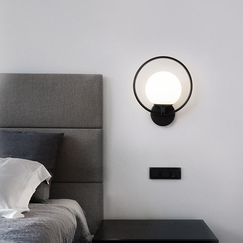 Aurora LED Indoor Wall Light Glass and Metal Black Brass