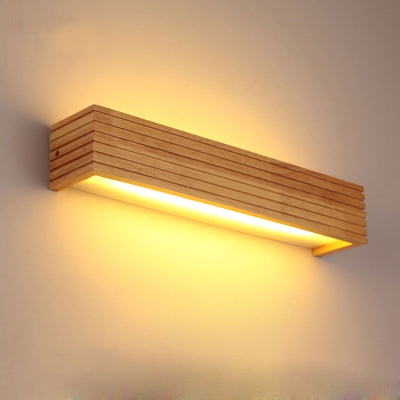 Oak Wood LED Vanity Wall Light With Three Colour Temperature Modes