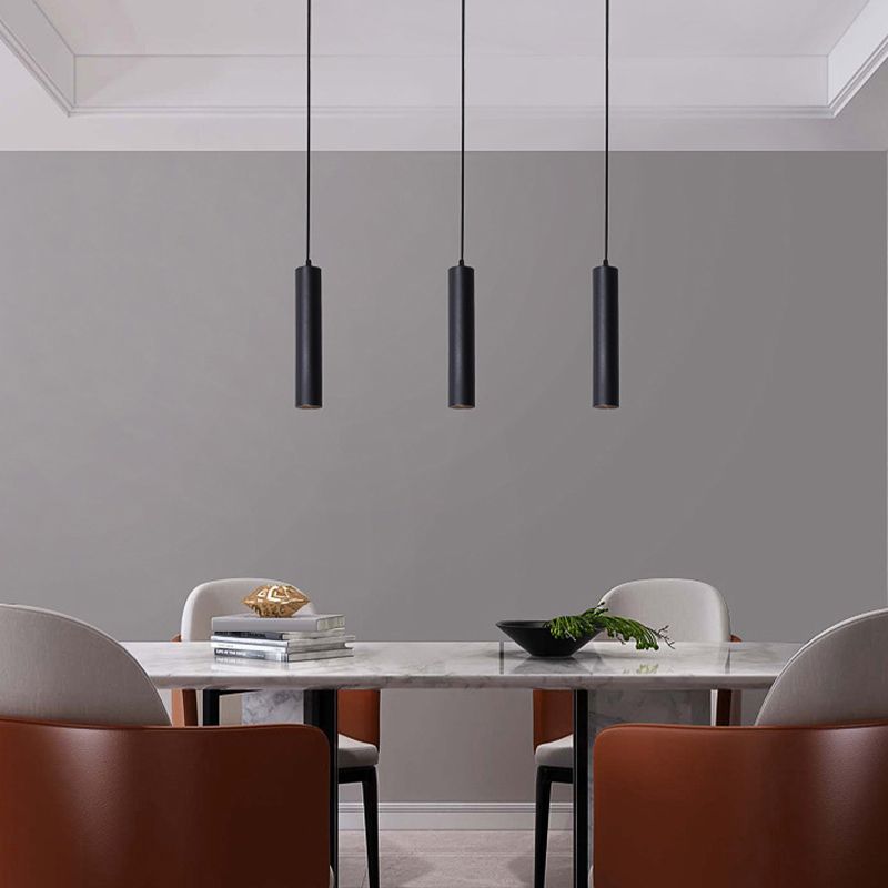 Sleek Black Cylinder Pendant Light For Warm Ambience