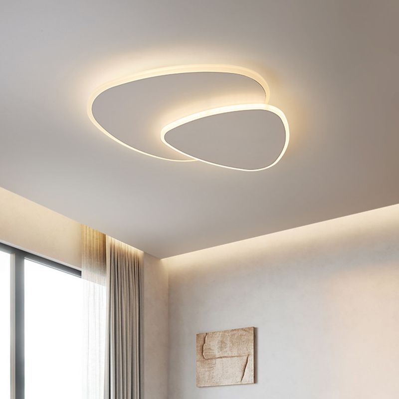 Oval Double Layer Geometric Flush Mount Ceiling Light