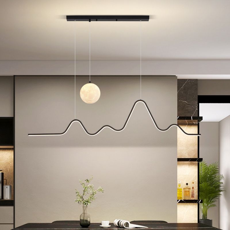 Minimalist Wavy Metal Pendant Light for Dining Rooms