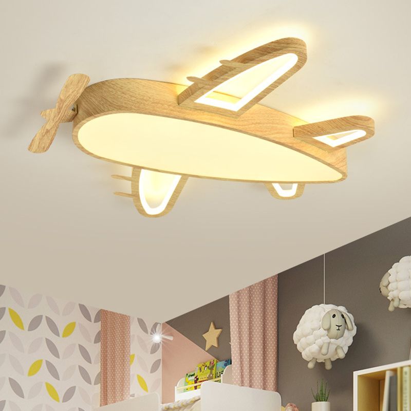 Modern Art Deco Flush Mount Ceiling Light In Dark Wood