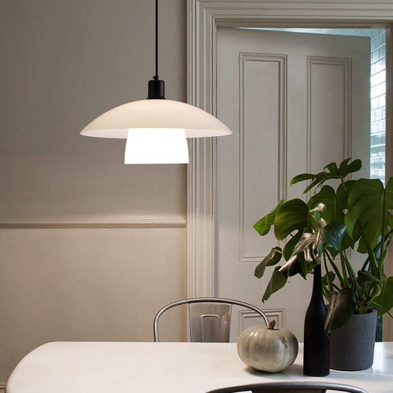 Dimmable White Pendant Light For Dining Room