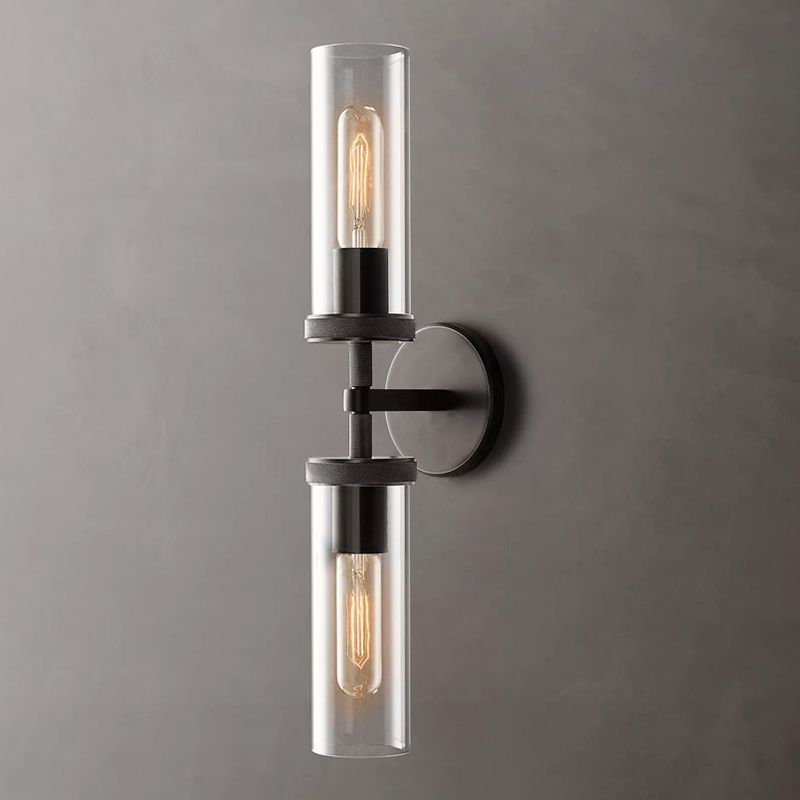 Modern Cylindrical Metal LED Wall Lamp In Black Copper Finish