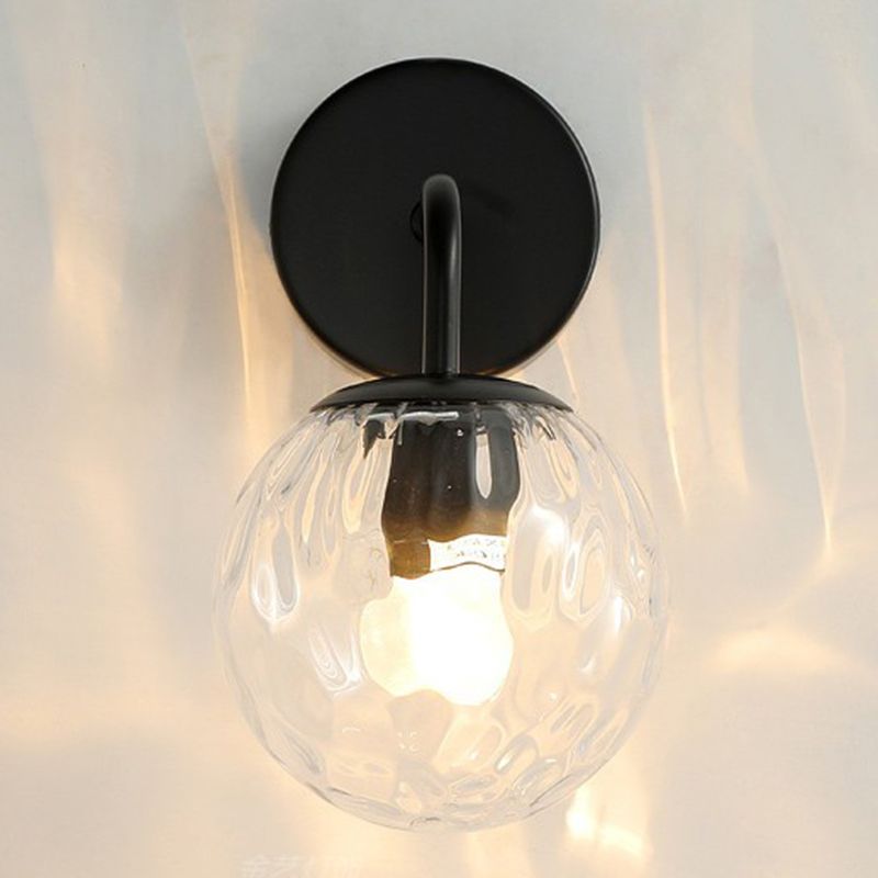 Vintage Clear Bubble Glass Wall Light For Dresser