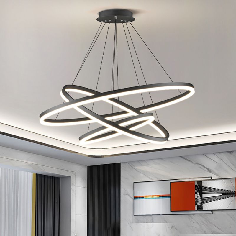 Three Ring Black Pendant Light For Elegant Ambience