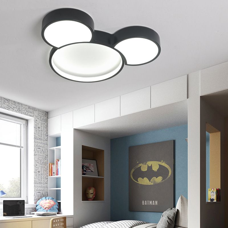 Cartoon Mouse Flush Mount Ceiling Light Two Styles