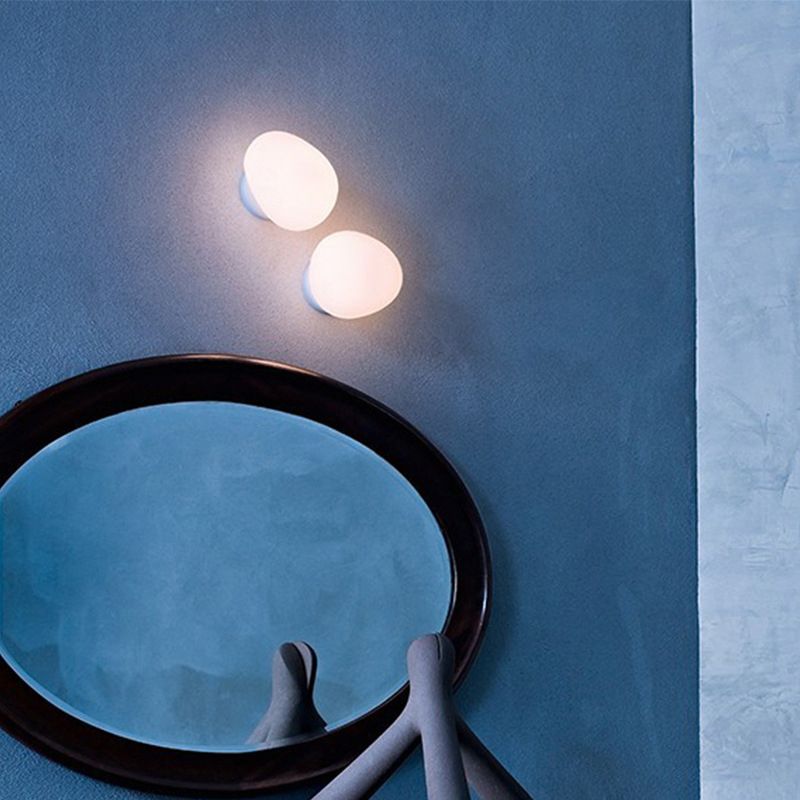 Geometric Glass Vanity Wall Light White Finish