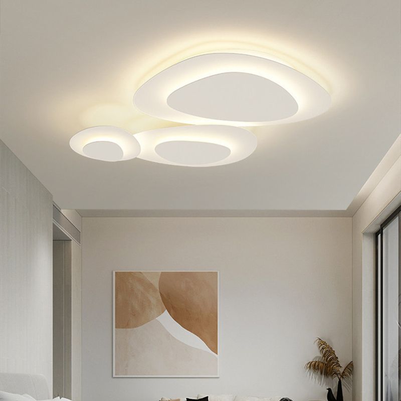 Modern Unique Shape White LED Flush Mount Ceiling Light For Bedroom