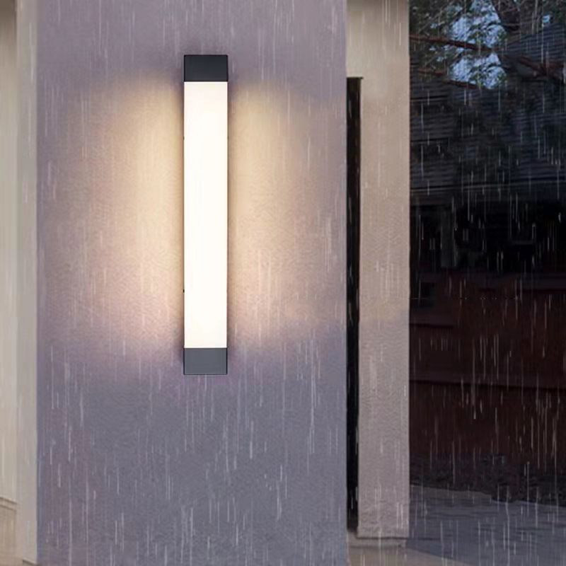 Black Minimalist Linear Outdoor Wall Light Dimmable Three Colours