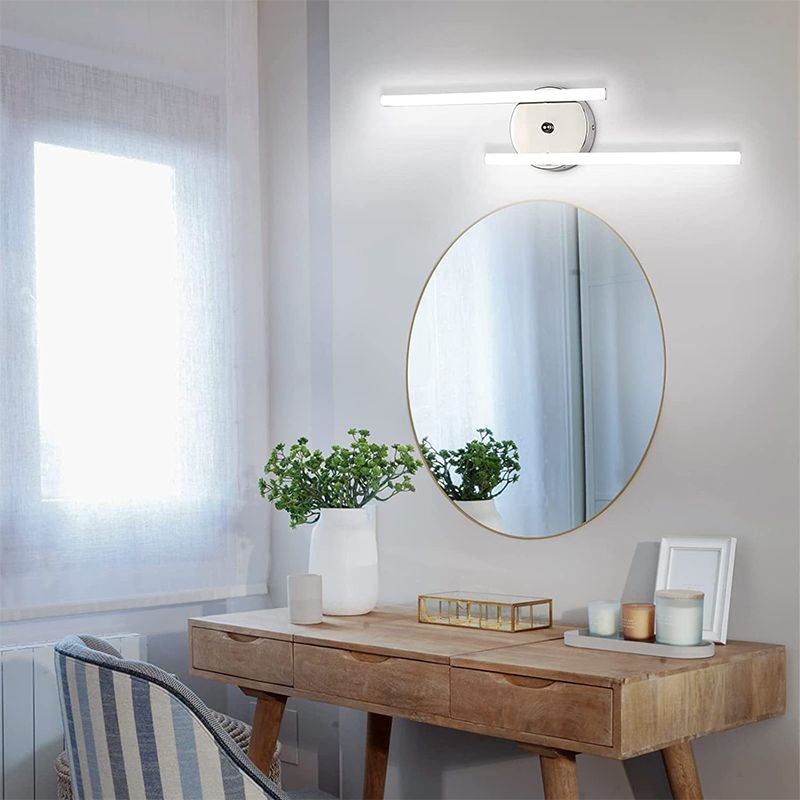Bi-Linear LED Vanity Wall Light IP44 Black And Silver