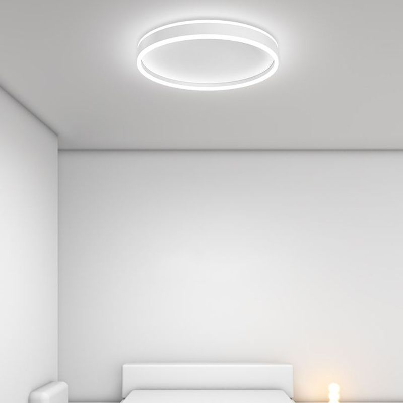 AuroraCircle Round LED Flush Mount Ceiling Light Dimmable White Black