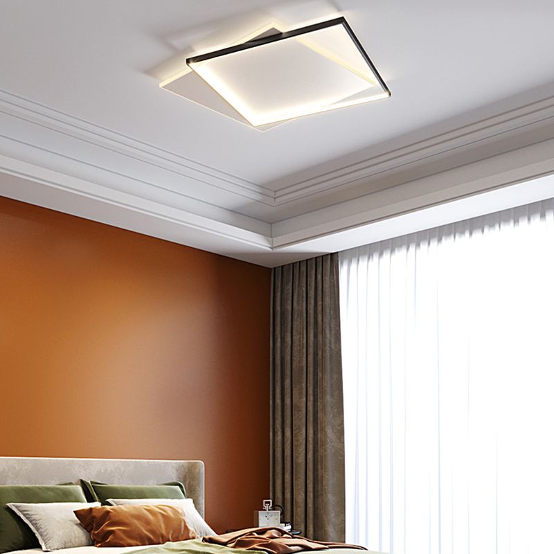 Modern LED Dual Square Flush Mount Ceiling Light