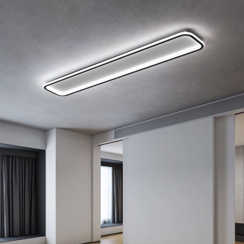 NoirLine Minimalist Black Frame Rectangular Flush Mount Ceiling Light