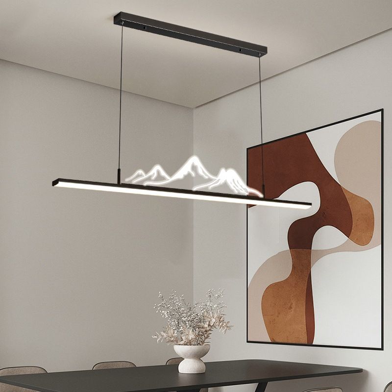 Dimmable Mountain Shape LED Pendant Light Black Gold