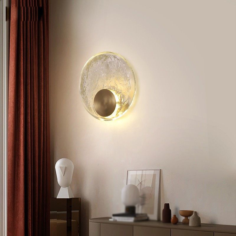 Gold Art Deco Globe Wall Lamp With Crystal Accents