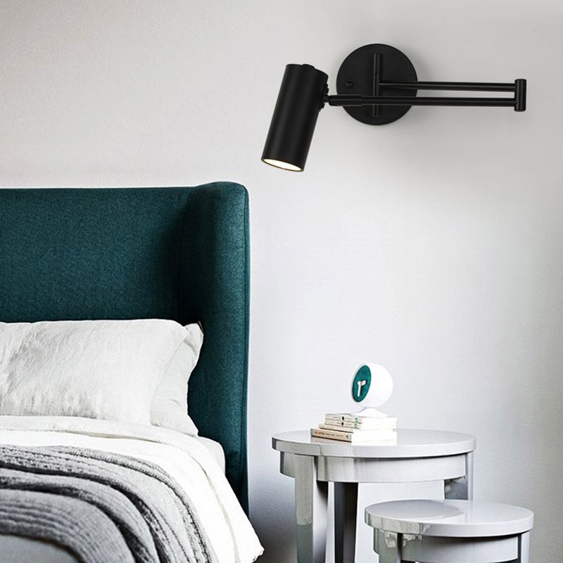 Nova Cone Wall Light With Adjustable Arm For Bedroom Black Gold