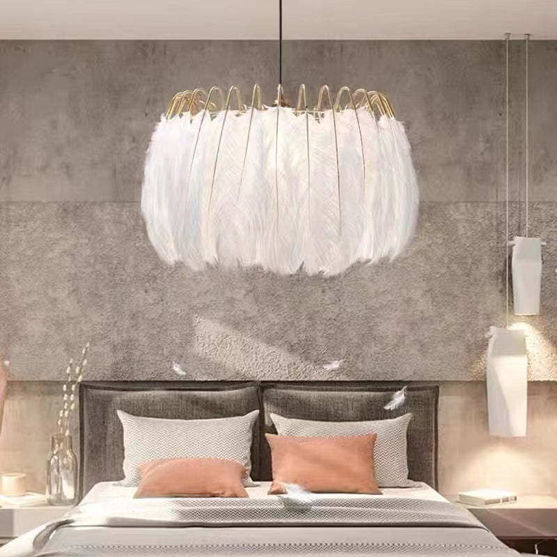 Elegant Feather Pendant Light With Luxurious Soft Glow And Warm Ambience