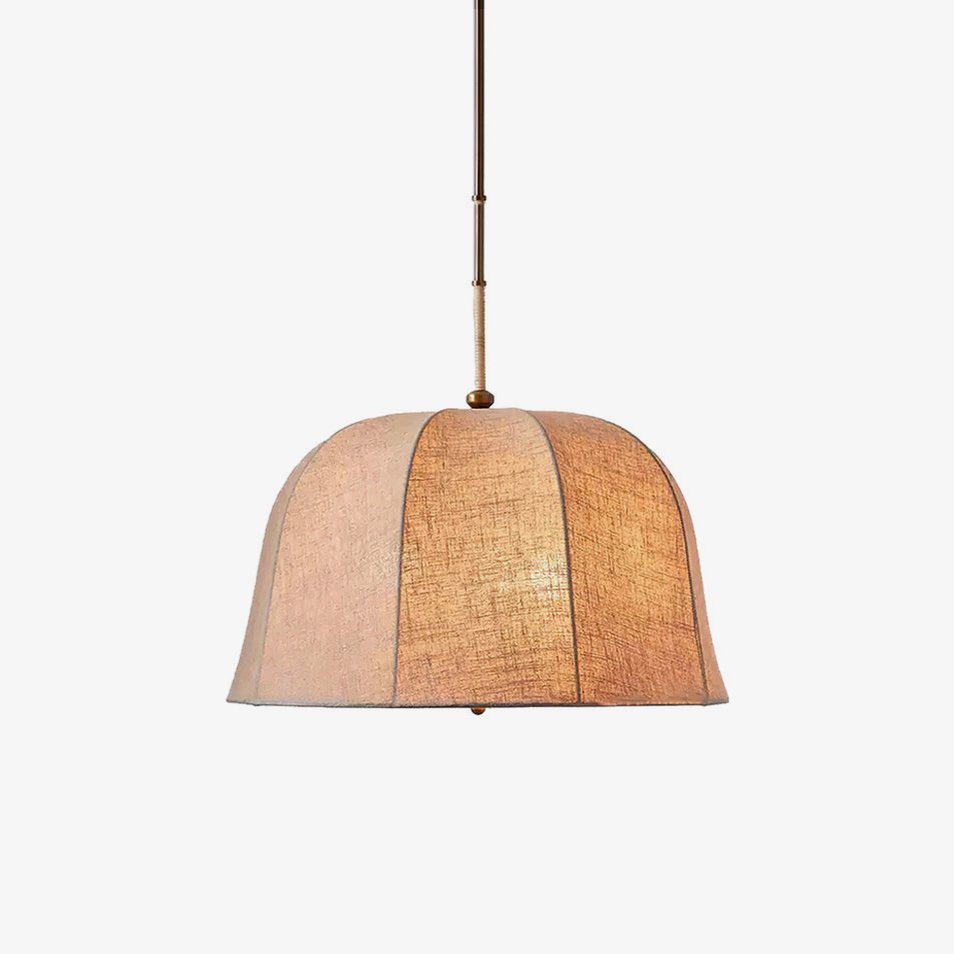 Pendant Light With Fabric Bell Shade For Cozy Warm Glow