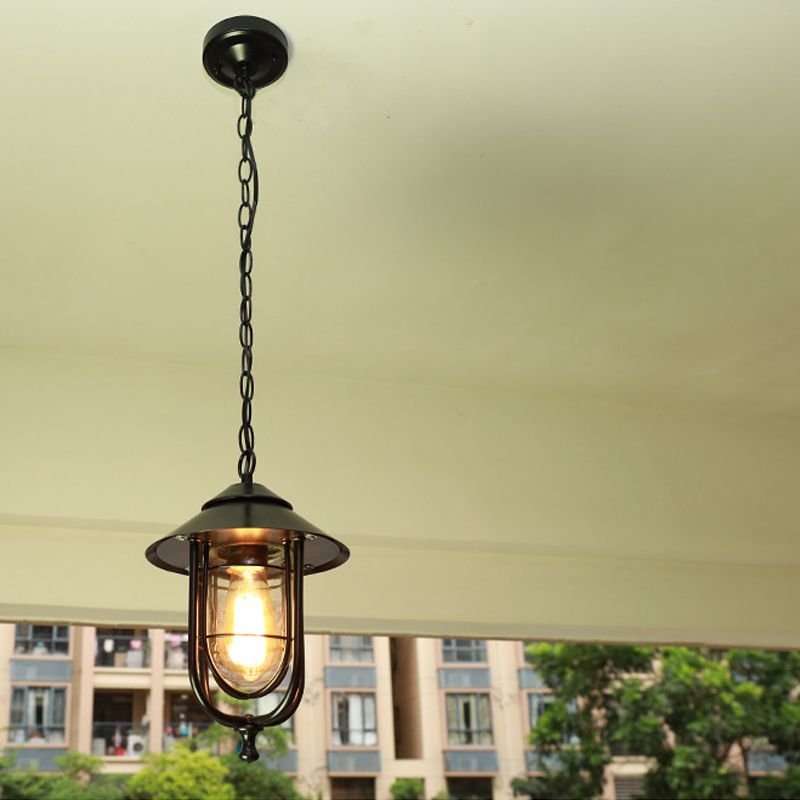 Durable Black Bronze Metal Pendant Light With Warm Glow