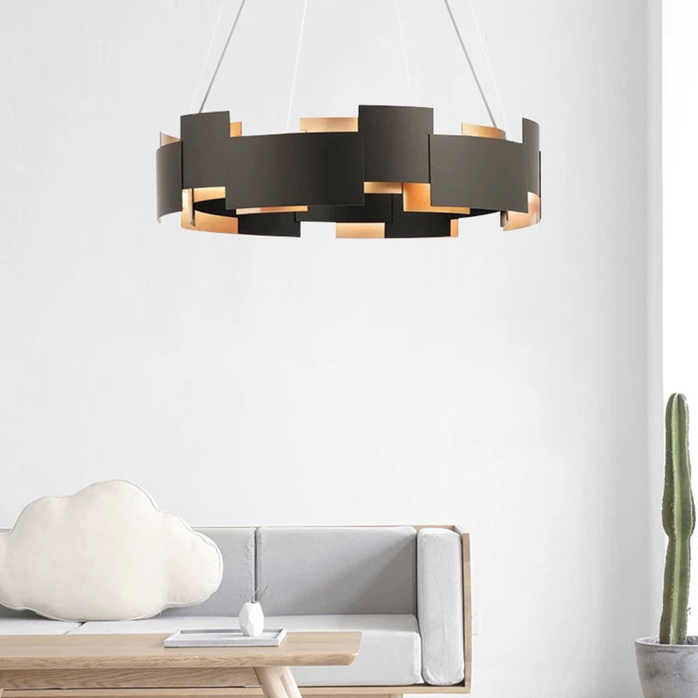 Modern Ring Pendant Lamp Black With Warm Glow