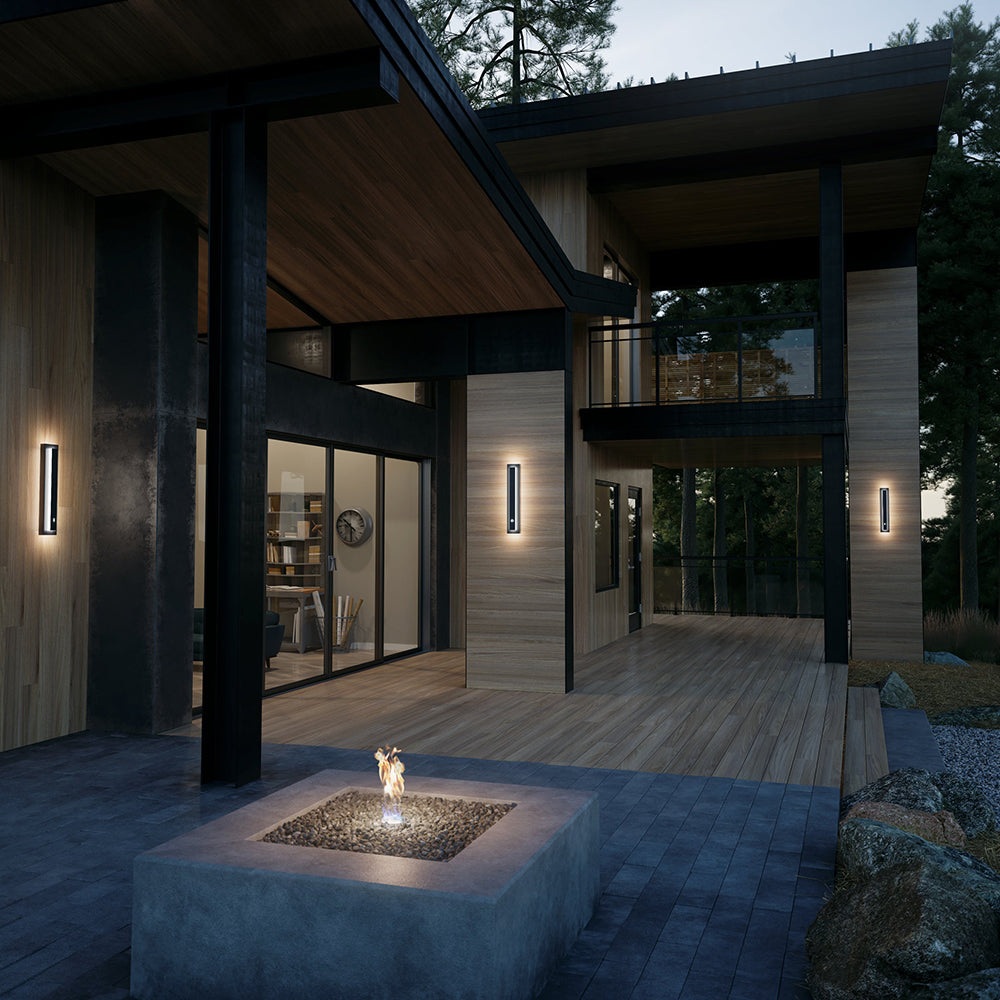 Modern Square Outdoor Wall Light Dark Bronze